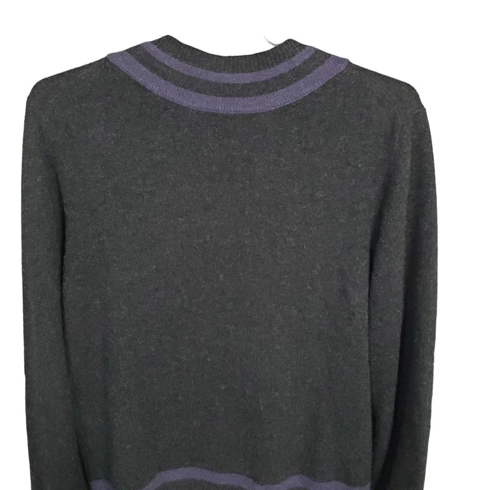 Bloomingdales The Mens Store Sz XL Sweater Cashmere V-neck Pullover Gray Purple